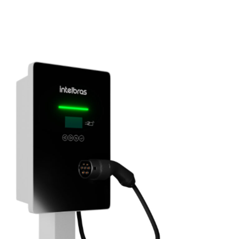 Estação de Recarga para Veículos Elétricos Business AC 22 KW Intelbras, solução eficiente e sustentável para recarga rápida de veículos elétricos em ambientes comerciais.